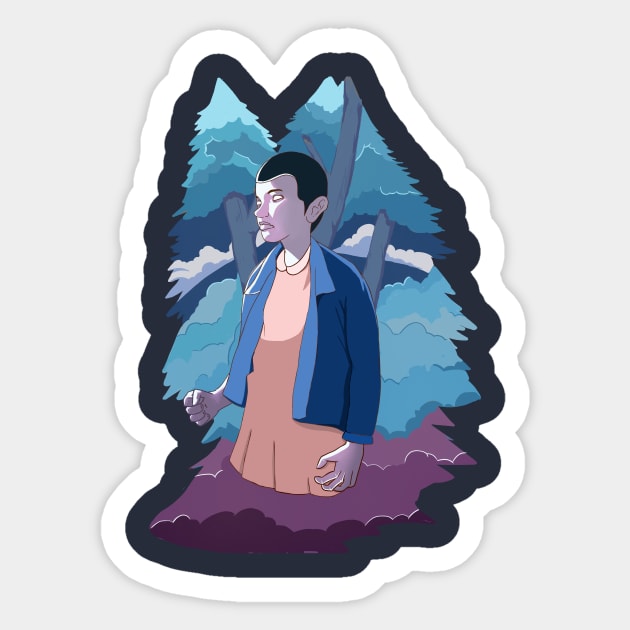 Eleven Stranger Things Sticker by The Graphicallist